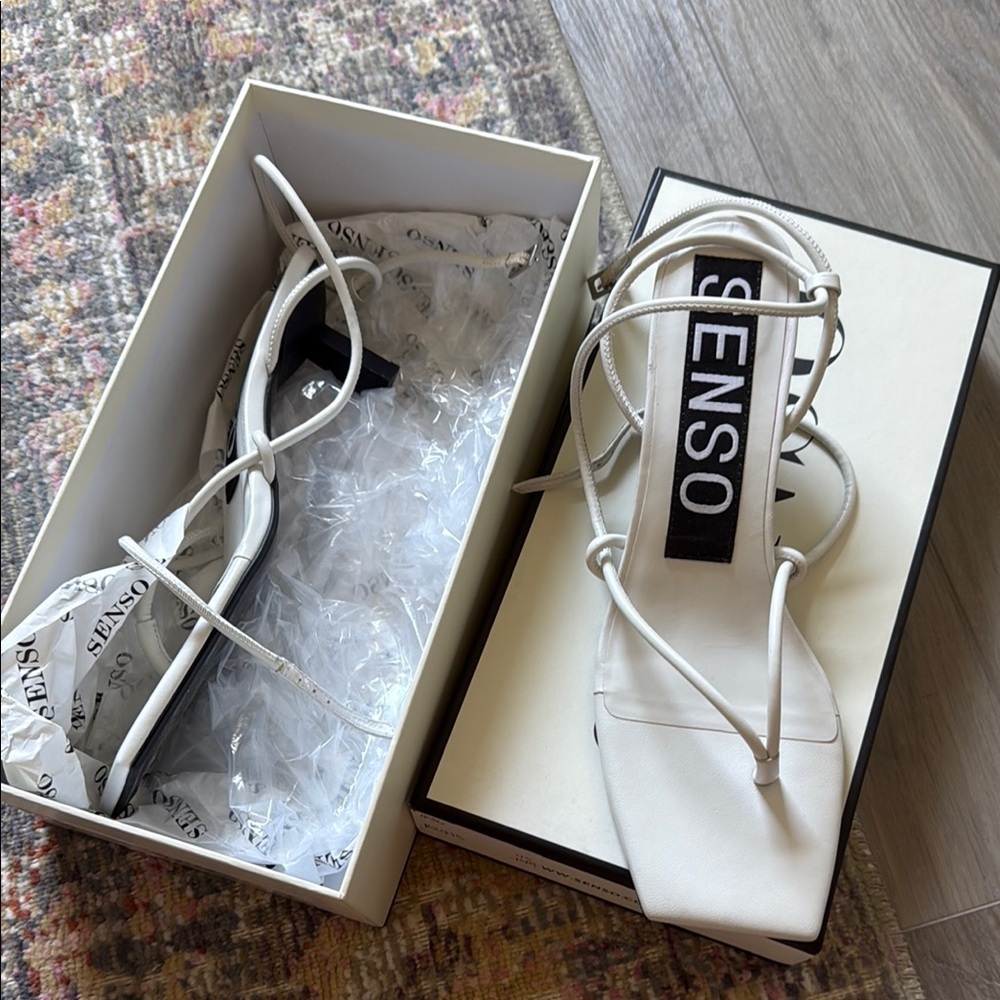 Senso White Strappy Heels